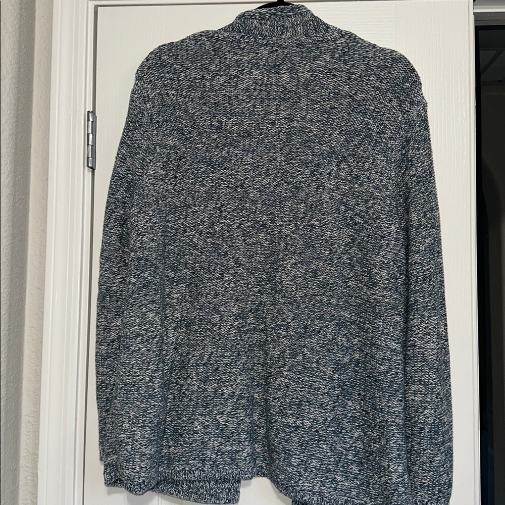 Pure Jill Open-Front Women's Blue Gray White Marled Cardigan Sweater size Large - Picture 5 of 8